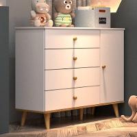 Quarto De Bebê Guarda Roupa Com Gavetas Cômoda Branco Fosco - 8