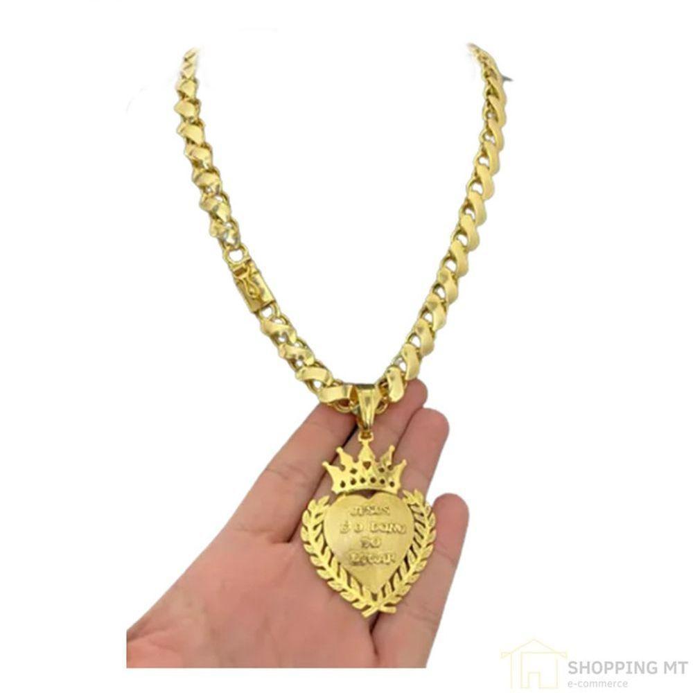 Corrente + Pingente 12mm Friso S Dupla Face Camadas Grossas - 2