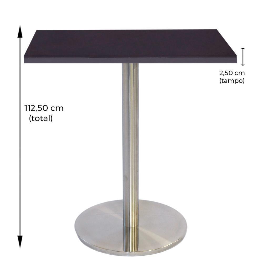 Mesa Bistrô Beta 112,50 Cm (Altura) Com Tampo Em Mdp Quadrado 70 Cm Preto - 5