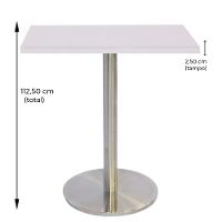 Mesa Bistrô Beta 112,50 Cm (Altura) Com Tampo Em Mdp Quadrado 70 Cm Branco - 5