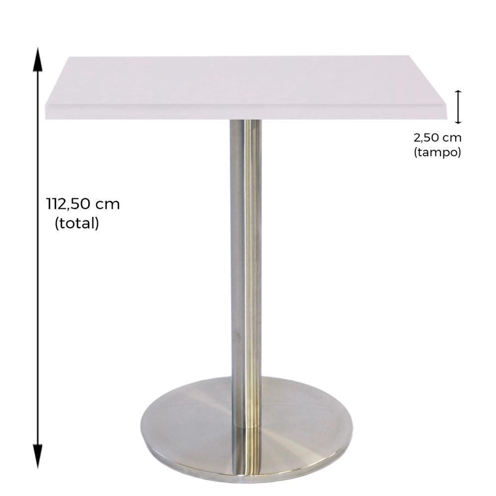 Mesa Bistrô Beta 112,50 Cm (Altura) Com Tampo Em Mdp Quadrado 60 Cm Branco - 5