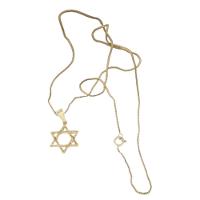 Corrente 0,7mm Com Pingente Estrela De Davi Não Perde A Cor - 1