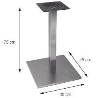 Mesa Alpha Inox 77,50 Cm (Altura) Com Tampo Em Mdp Quadrado 70 Cm Preto