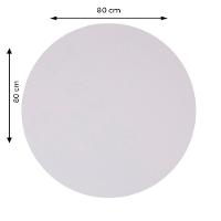 Mesa Beta Em Inox 75 Cm (Altura) Com Disco Redondo Com Tampo Em Mdp Redondo 80 Cm Branco