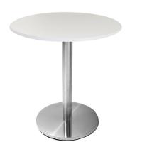 Mesa Beta Em Inox 75 Cm (Altura) Com Disco Redondo Com Tampo Em Mdp Redondo 70 Cm Branco - 1
