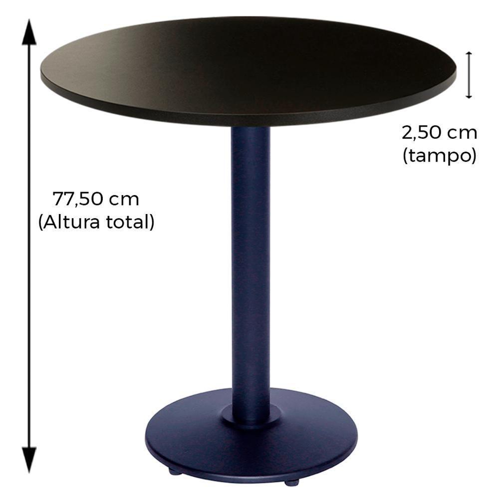 Mesa Bistrô Zeta 111,50 Cm (Altura) Com Tampo Em Mdp Redonda 80 Cm Preto - 2