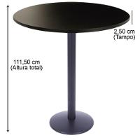 Mesa Bistrô Zeta 111,50 Cm (Altura) Com Tampo Em Mdp Redonda 60 Cm Preto - 2