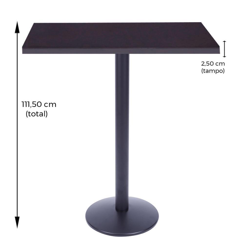 Mesa Bistrô Zeta 111,50 Cm (Altura) Com Tampo Em Mdp Quadrado 80 Cm Preto - 5