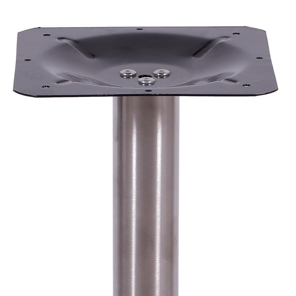 Mesa Beta Em Inox 75 Cm (Altura) Com Disco Redondo Com Tampo Em Mdp Redondo 60 Cm Imbuia - 2