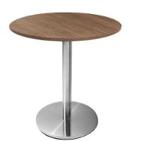 Mesa Beta Em Inox 75 Cm (Altura) Com Disco Redondo Com Tampo Em Mdp Redondo 60 Cm Imbuia - 1