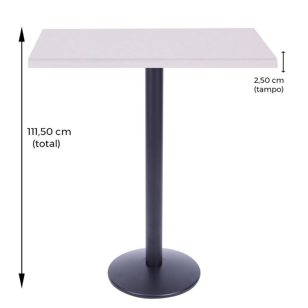 Mesa Bistrô Zeta 111,50 Cm (Altura) Com Tampo Em Mdp Quadrado 70 Cm Branco - 6