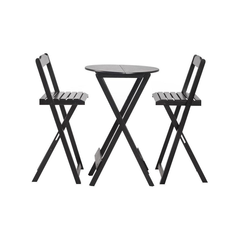 Kit - Conjunto Bistrô Madrid Dobrável 0,60 X 0,60 2 Cadeiras - Disa Móveis - 1