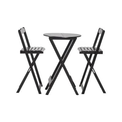 Kit - Conjunto Bistrô Madrid Dobrável 0,60 X 0,60 2 Cadeiras - Disa Móveis