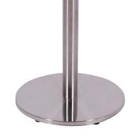 Mesa Beta Em Inox 75 Cm (Altura) Com Disco Redondo Com Tampo Em Mdp Quadrado 80 Cm Branco - 11