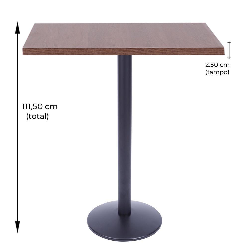Mesa Bistrô Zeta 111,50 Cm (Altura) Com Tampo Em Mdp Quadrado 60 Cm Imbuia - 2