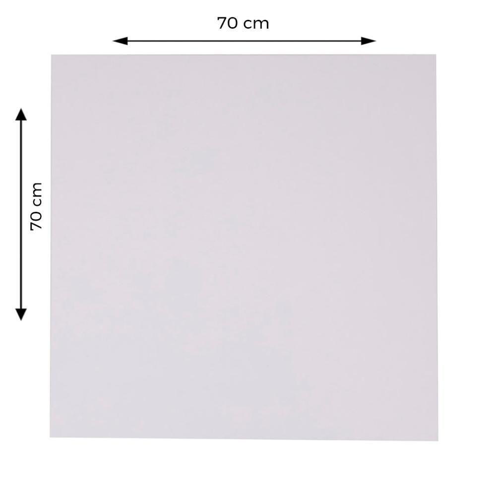 Mesa Beta Em Inox 75 Cm (Altura) Com Disco Redondo Com Tampo Em Mdp Quadrado 70 Cm Branco - 6