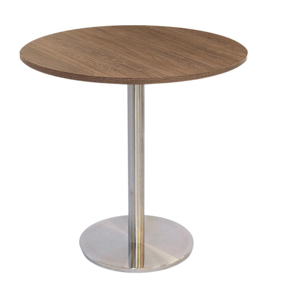 Mesa Bistrô Beta 112,50 Cm (Altura) Com Tampo Em Mdp Redonda 80 Cm Imbuia - 1