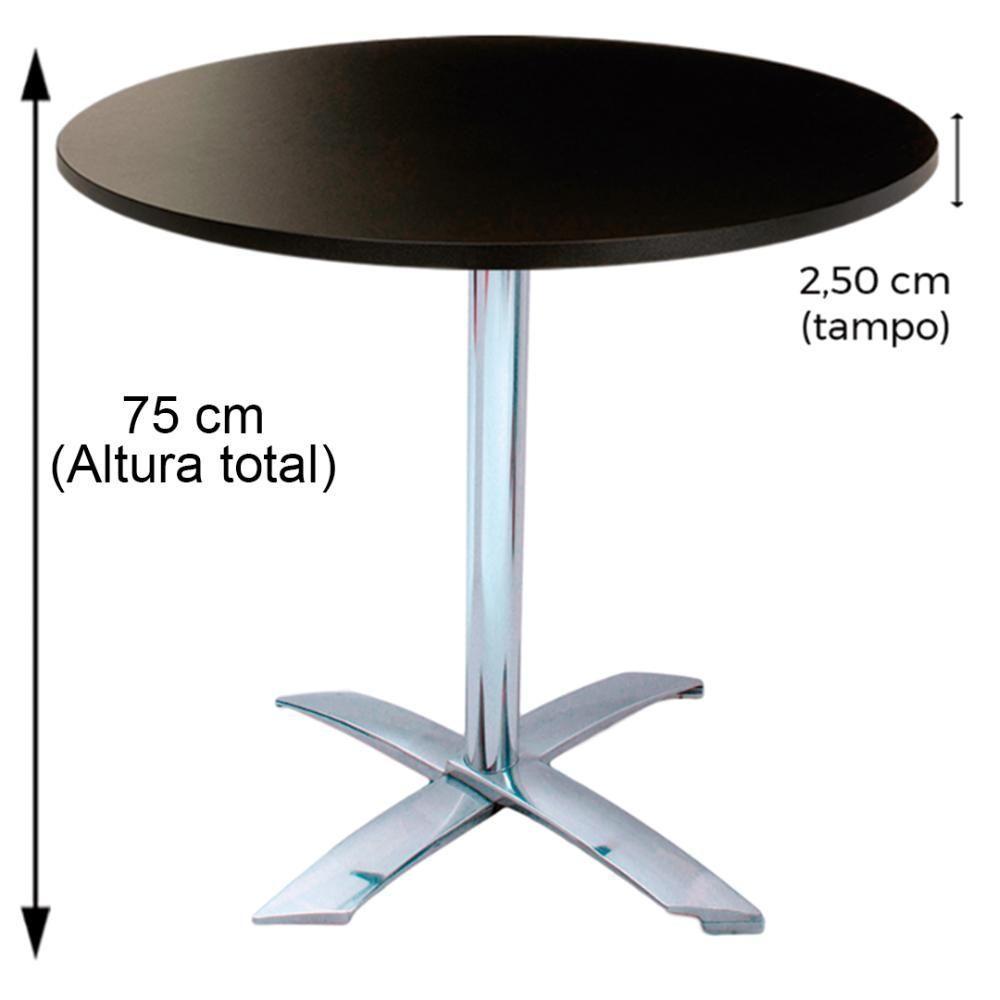 Mesa Gama Dobrável Em Alumínio 75 Cm (Altura) Com Tampo Em Mdp Redonda 80 Cm Preto - 3