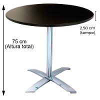 Mesa Gama Dobrável Em Alumínio 75 Cm (Altura) Com Tampo Em Mdp Redonda 80 Cm Preto - 5