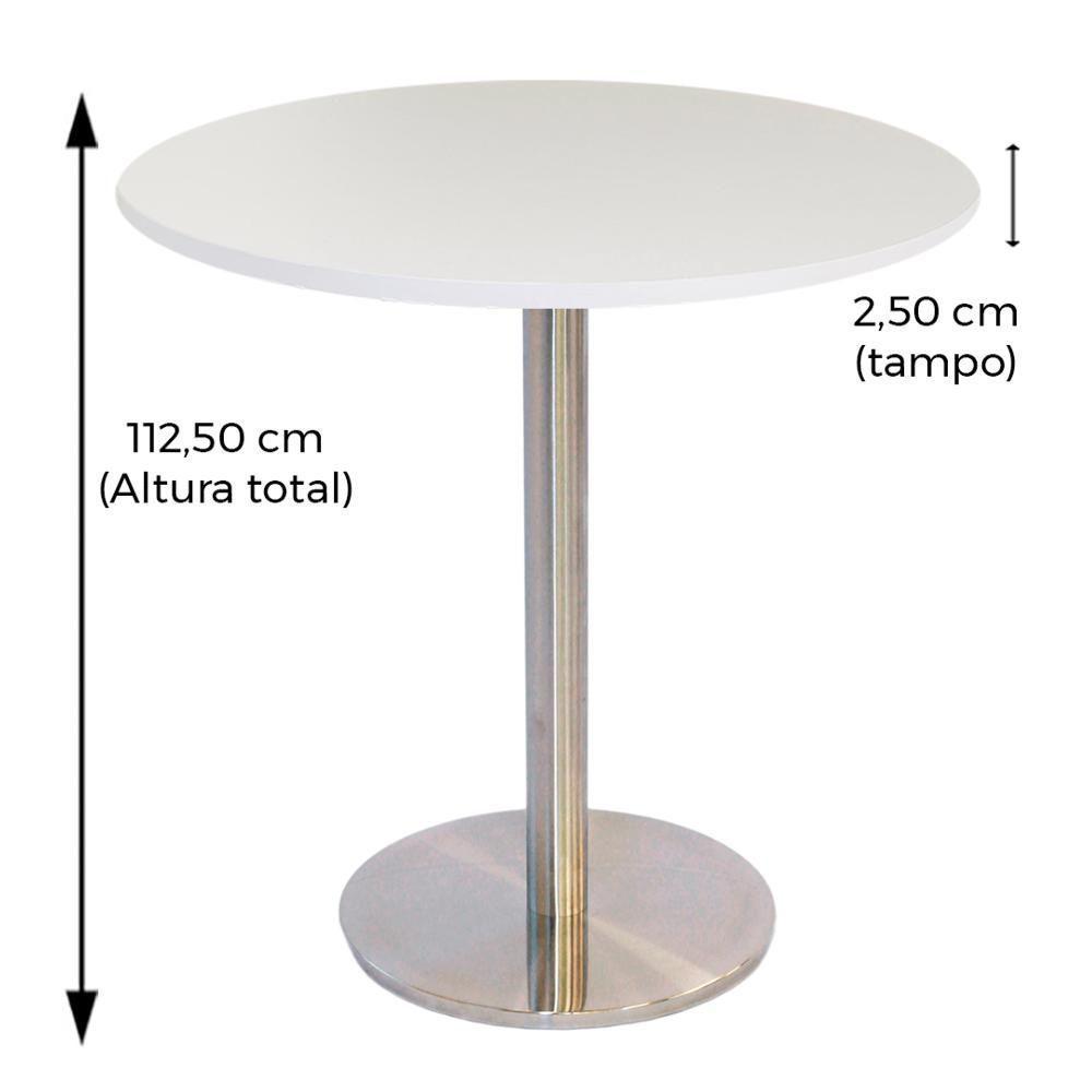 Mesa Bistrô Beta 112,50 Cm (Altura) Com Tampo Em Mdp Redonda 70 Cm Branco - 3