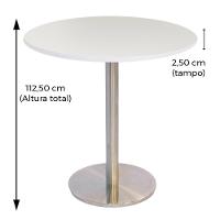 Mesa Bistrô Beta 112,50 Cm (Altura) Com Tampo Em Mdp Redonda 70 Cm Branco - 5