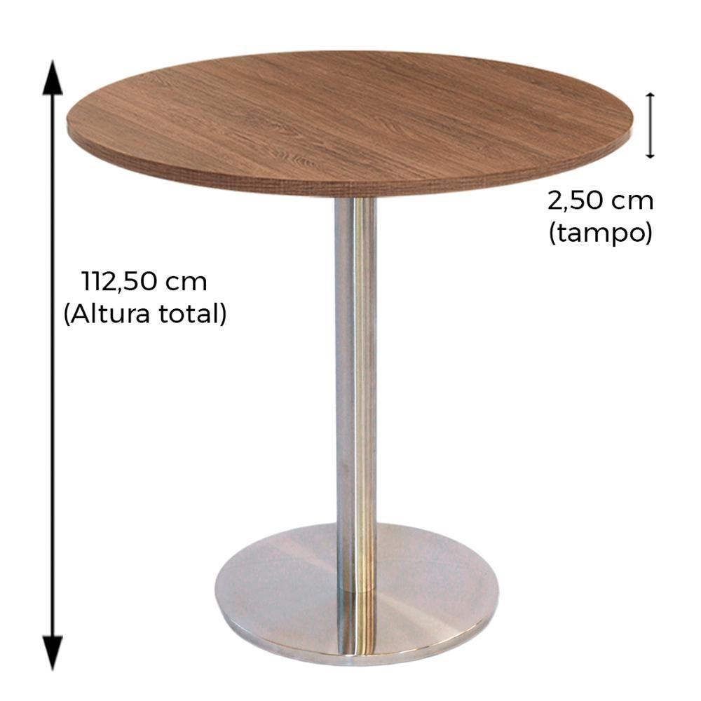 Mesa Bistrô Beta 112,50 Cm (Altura) Com Tampo Em Mdp Redonda 70 Cm Imbuia - 5