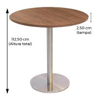 Mesa Bistrô Beta 112,50 Cm (Altura) Com Tampo Em Mdp Redonda 60 Cm Imbuia - 2