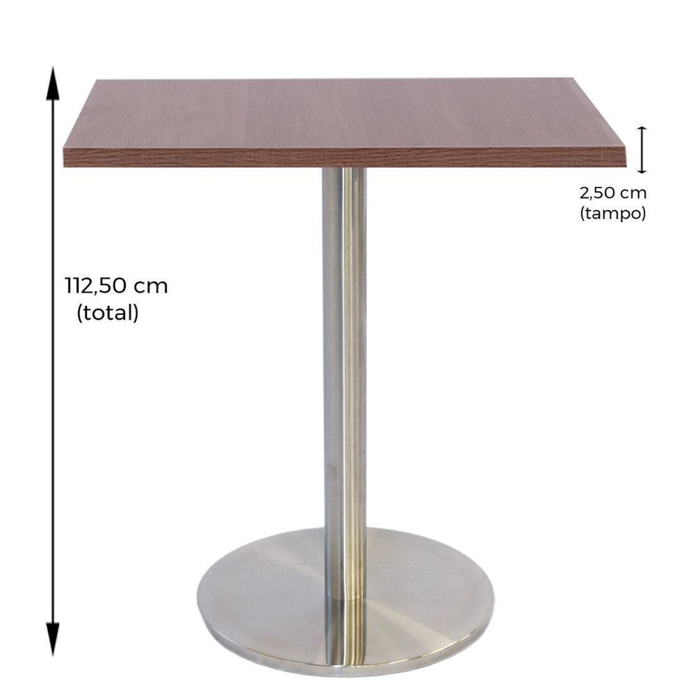 Mesa Bistrô Beta 112,50 Cm (Altura) Com Tampo Em Mdp Quadrado 80 Cm Imbuia - 2