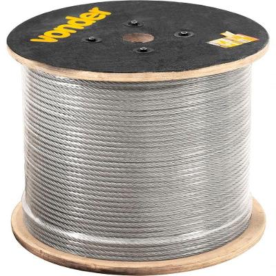 Cabo De Aço Af 3/16" Alma De Fibra 6X7 Galv 100M Vonder