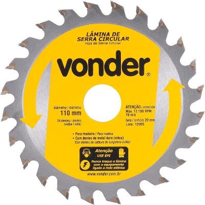 Lamina Serra Circular Vídea 110X20X2,6Mm 24 Dentes 12100 Rpm