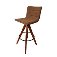 Conjunto Mesa Bistrô Saarinen 70 Cm Tampo Antíqua Base Altura 105 Cm Preta + 2 Banquetas Cercatto Giratória Cor Marrom