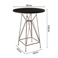 Jogo Mesa Bistrô Eames Preta 60Cm 2 Banquetas Branca Base Ferro Cobre - Cor: Preto - 2