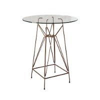 Jogo Mesa Bistrô Eames Vidro 60Cm 2 Banquetas Preta Base Ferro Cobre - Cor: Branco - 5