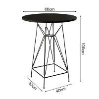 Mesa Bistrô Alta 60Cm Preta Base Ferro Preto Cor: Preto - 2