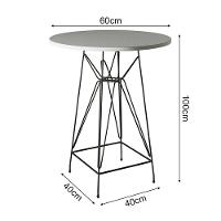 Jogo Mesa Bistrô Eames Branca 60Cm 3 Banquetas Vermelha Base Ferro Preto - Cor: Branco