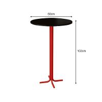 Conjunto Bistrô Mesa Com 2 Banquetas Altas Morumbi Vermelho E Tampo Preto - Preto - 2