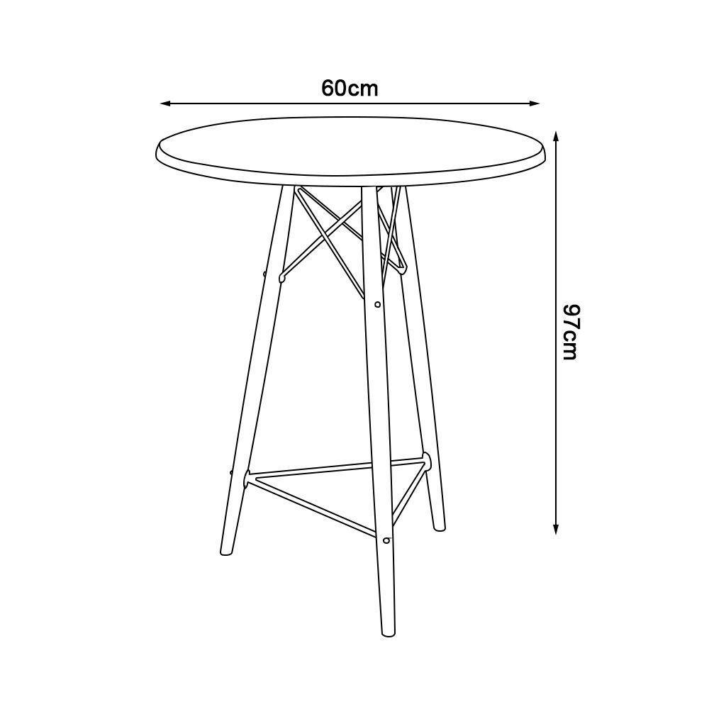 Mesa Bistrô Eames Eiffel Vidro Com 2 Banquetas Rosas De Madeira - Cor: Rosa - 3