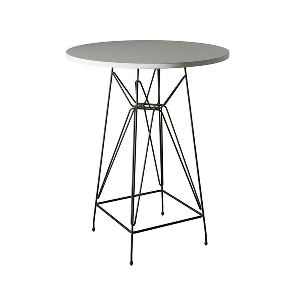 Jogo Mesa Bistrô Eames Branca 60Cm 3 Banquetas Preta Base Ferro Preto - Cor: Branco - 4