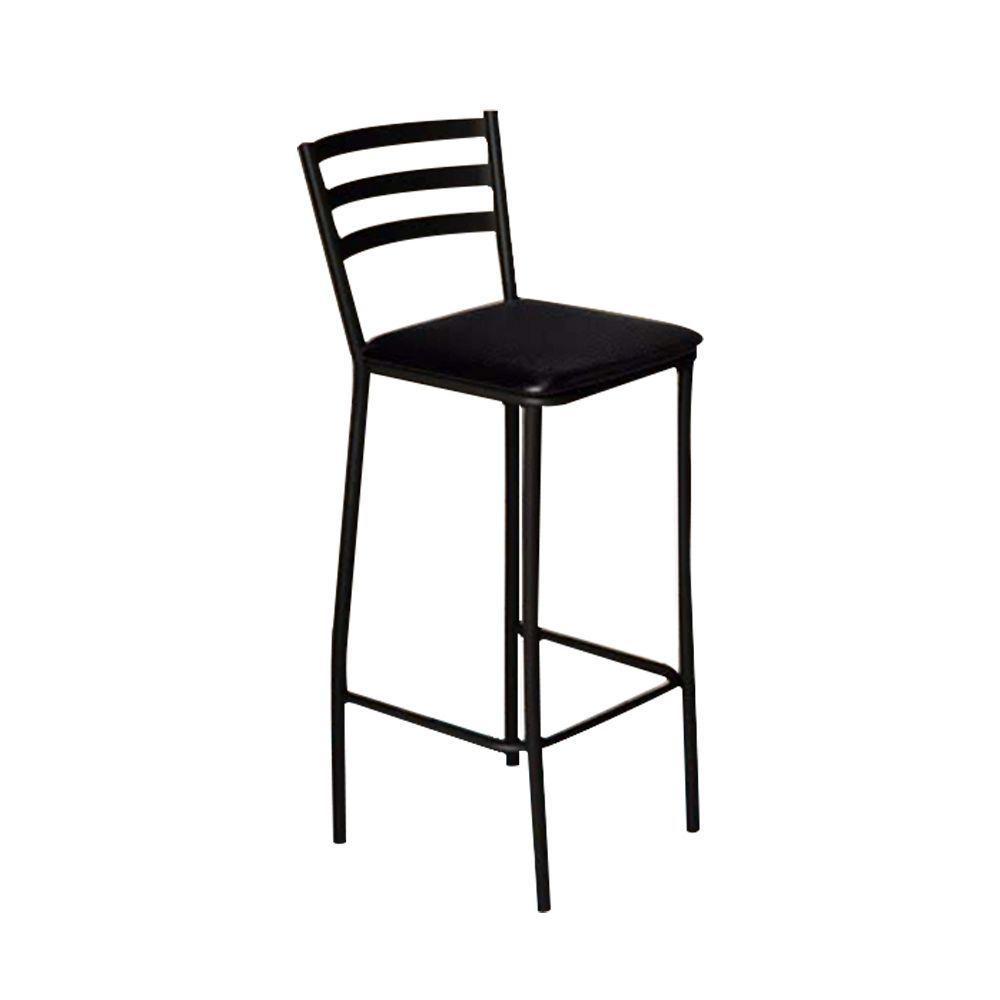 Conjunto Bistrô Mesa Com 2 Banquetas Altas Morumbi Preto E Tampo Preto - Preto - 2