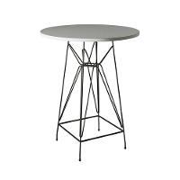 Jogo Mesa Bistrô Eames Branca 60Cm 2 Banquetas Preta Base Ferro Preto - Cor: Branco - 7
