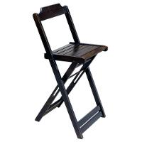 Kit 4 Conjuntos De Mesa Bistrô Dobravel Em Madeira Maciça Com 3 Banquetas Altas - Marrom - Marrom - 5