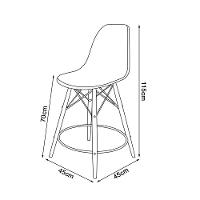 Mesa Bistrô Eames Eiffel Amêndoa Com 2 Banquetas Vermelhas De Madeira - Cor: Marrom - 5
