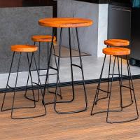 Mesa Bistro Bar E Kit 04 Banquetas Altas Aurum Peroba Preto Dhom Peroba Preto - 1