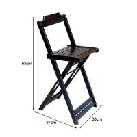 Kit 4 Jogos De Mesa Bistrô De Madeira Dobrável Com 3 Banquetas - Marrom - 2