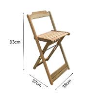 Jogo De Mesa Bistrô De Madeira Dobrável Com 3 Banquetas - Crua - 3