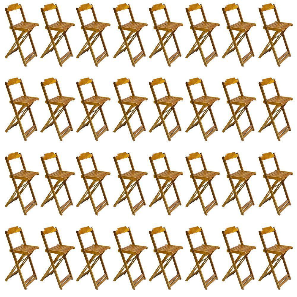 Kit 8 Jogos De Mesa Bistrô De Madeira Com 4 Cadeiras Dobravel Mel - Amarelo - 4