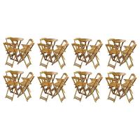 Kit 8 Jogos De Mesa Bistrô De Madeira Com 4 Cadeiras Dobravel Mel - Amarelo - 1