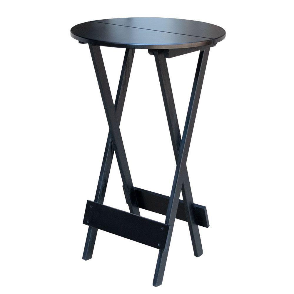 Kit 4 Conjuntos De Mesa Bistrô Dobravel Em Madeira Maciça Com 3 Banquetas Altas - Preto - Preto - 5