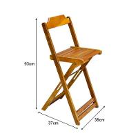 Kit 4 Conjuntos De Mesa Bistrô Dobravel Em Madeira Maciça Com 3 Banquetas Altas - Mel - Marrom