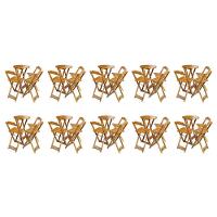 Kit 10 Jogos De Mesa Bistrô De Madeira Dobrável Com 3 Banquetas - Mel - 1